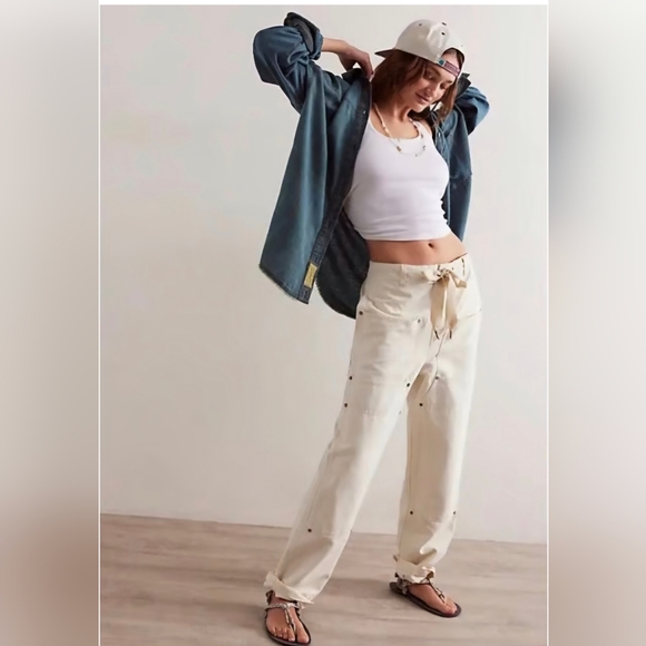We The Free Pants - FREE PEOPLE WE THE FREE HAYDEN CARPENTER PULL-ON PANTS SZ L